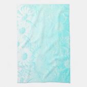 Eisblaue, blühende Blume mit Prägung Geschirrtuch (Vertikal)