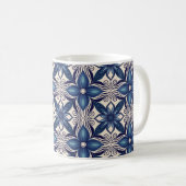 Eisblaue Blumen Kaffeetasse (VorderseiteRechts)