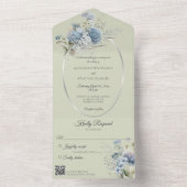 Eisblaue Bohemische Blume für den BSG-Code All In One Einladung (Innen Boden)