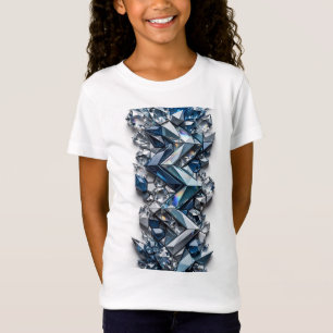 Eisblaue Diamant 3D Kristall Mosaik T-Shirt