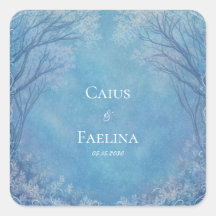 Eisblaue Filigran-Winterwald-Hochzeit