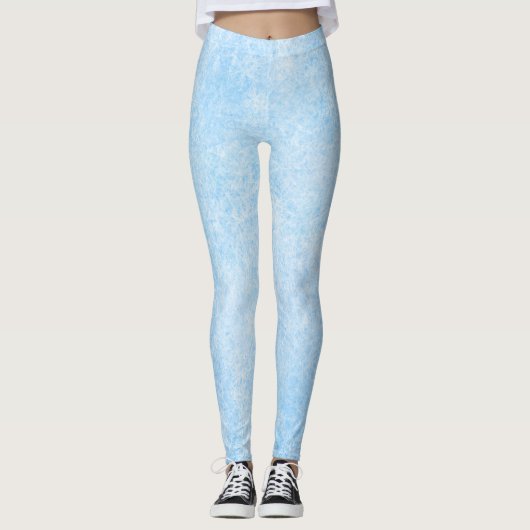 Eisblaue Frosttextur-Muster Leggings (Vorderseite)