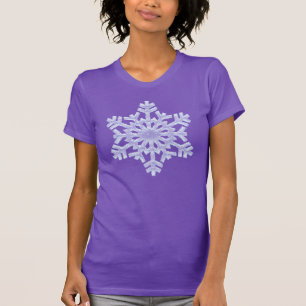 Eisblaue gefrorene Schneeflocke Frostiger Winter W T-Shirt