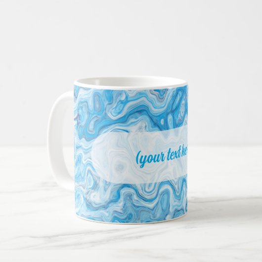 Eisblaue Gletscherblaue Marmortextur Abstrakte Flü Kaffeetasse (Vorderseite Links)