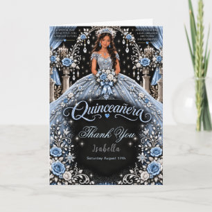 Eisblaue Quinceañera-Feier Dankeskarte