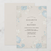 Eisblaue Rose Hochzeit Einladung (Vorne/Hinten)