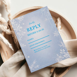 Eisblaue Schneeflocken-Feierstyle RSVP Karte