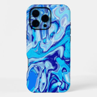 Eisblaue Tiefsee-Farbenfrohe abstrakte Marmor-Flüs iPhone 16 Pro Max Hülle