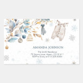 Eisblaue Wäscheleine Briefumschlag mit kleinen Sch Rechteckiger Aufkleber (Vorderseite)