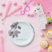 Eisblaue Winter Personalisierte Dusche Pappteller (Party)