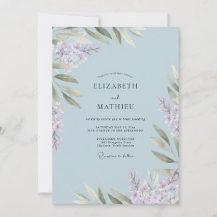 Eisblaue Wisteria-Hochzeit Einladung