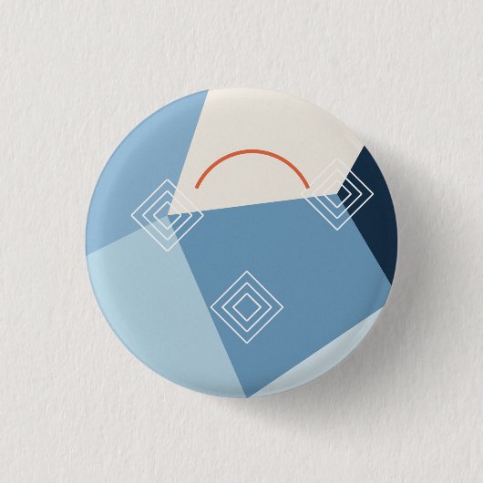 Eisblauer Glacier Geometry Button (Vorderseite)