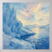 Eisblauer Gletscher - Impressionistischer Malstil Poster (Vorne)