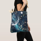 Eisblauer Himmelmond Tasche (Von Nahem)