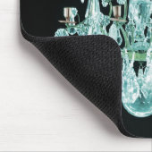 Eisblauer Kronleuchter Mousepad (Ecke)