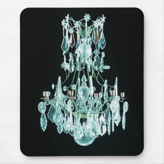 Eisblauer Kronleuchter Mousepad (Vorne)