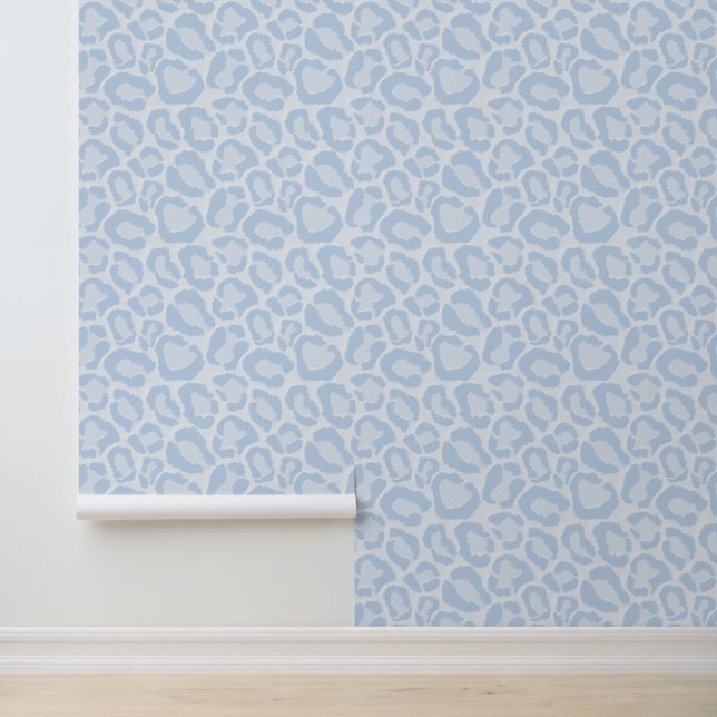 Eisblauer Leopardenprint Tapete (Anwendung)
