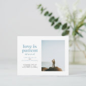 Eisblauer Liebe ist geduldig, aber wir sind keine  Ankündigungspostkarte (Stehend Vorderseite)