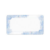 Eisblauer Schneeflocken Adressaufkleber (Vorne)