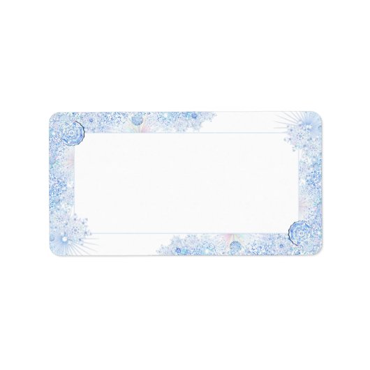 Eisblauer Schneeflocken Adressaufkleber (Vorne)