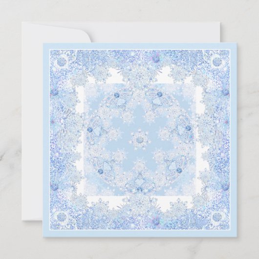 Eisblauer Schneeflocken Einladung (Vorderseite)