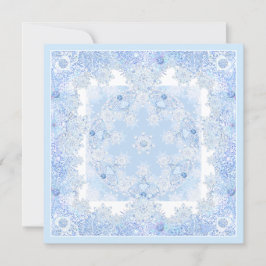 Eisblauer Schneeflocken Einladung