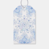 Eisblauer Schneeflocken Geschenkanhänger (Rückseite)