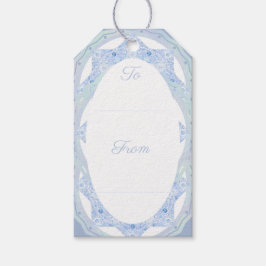 Eisblauer Schneeflocken Geschenkanhänger