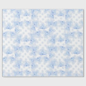 Eisblauer Schneeflocken Geschenkpapier (Flach)