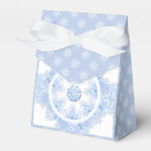 Eisblauer Schneeflocken Geschenkschachtel