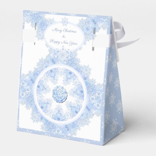 Eisblauer Schneeflocken Geschenkschachtel (Rückseite)