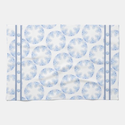 Eisblauer Schneeflocken Geschirrtuch (Horizontal)