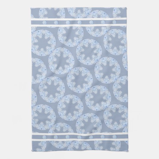 Eisblauer Schneeflocken Geschirrtuch (Vertikal)