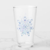 Eisblauer Schneeflocken Glas (Vorderseite)