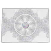 Eisblauer Schneeflocken Große Geschenktüte (Vorderseite)