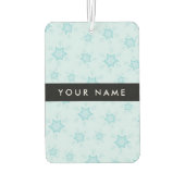 Eisblauer Schneeflocken, Ihr Name, Personalisieren Autolufterfrischer (Rückseite)