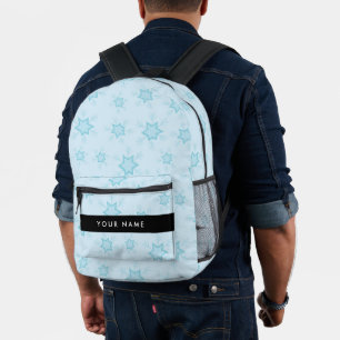 Eisblauer Schneeflocken, Ihr Name, Personalisieren Bedruckter Rucksack