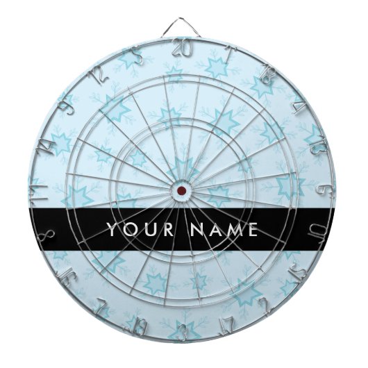 Eisblauer Schneeflocken, Ihr Name, Personalisieren Dartscheibe (vorne)