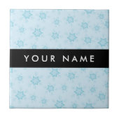 Eisblauer Schneeflocken, Ihr Name, Personalisieren Fliese (Vorderseite)