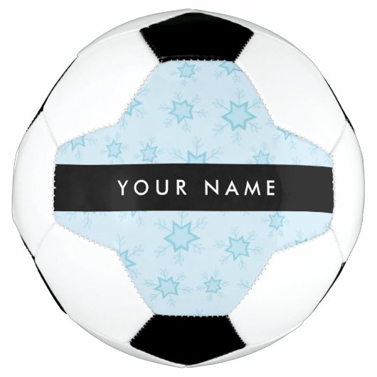 Eisblauer Schneeflocken, Ihr Name, Personalisieren Fußball (Vorderseite)