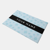 Eisblauer Schneeflocken, Ihr Name, Personalisieren Fußmatte (Schrägansicht)