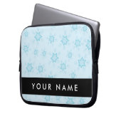 Eisblauer Schneeflocken, Ihr Name, Personalisieren Laptopschutzhülle (Vorderseite Links)