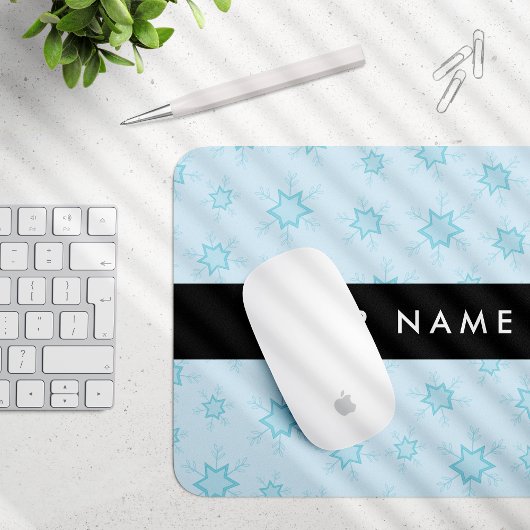 Eisblauer Schneeflocken, Ihr Name, Personalisieren Mousepad