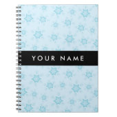 Eisblauer Schneeflocken, Ihr Name, Personalisieren Notizblock (Vorderseite)