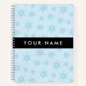 Eisblauer Schneeflocken, Ihr Name, Personalisieren Notizblock (Vorderseite)
