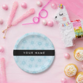 Eisblauer Schneeflocken, Ihr Name, Personalisieren Pappteller (Party)