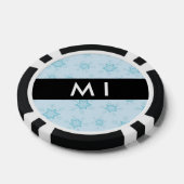 Eisblauer Schneeflocken, Ihr Name, Personalisieren Pokerchips (Einzeln)