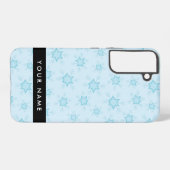 Eisblauer Schneeflocken, Ihr Name, Personalisieren Samsung Galaxy Hülle (Rückseite (Horizontal))