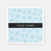 Eisblauer Schneeflocken, Ihr Name, Personalisieren Serviette (Vorderseite)