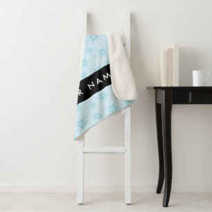 Eisblauer Schneeflocken, Ihr Name, Personalisieren Sherpadecke